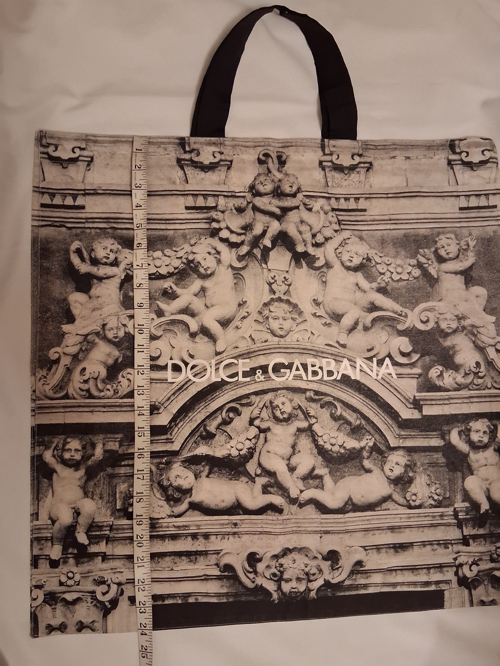 Rear DOLCE & GABBANA Oversized Tote Bag - Grey and Black Baroque Print - NWOT - Picture 4 of 8